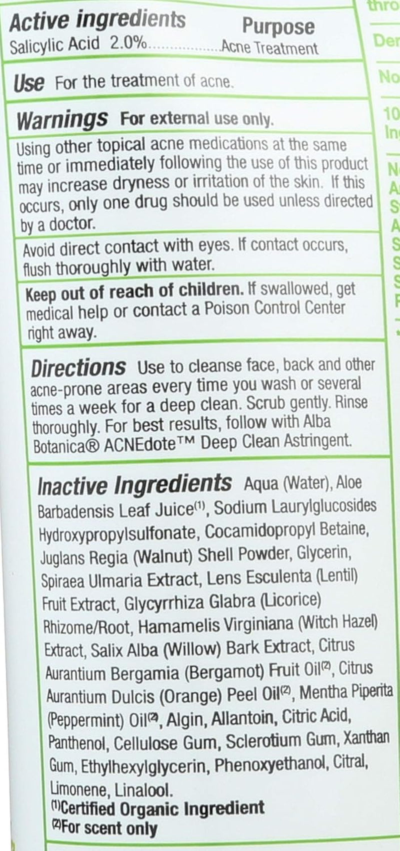 Acnedote Maximum Strength Face & Body Scrub, 8 Oz