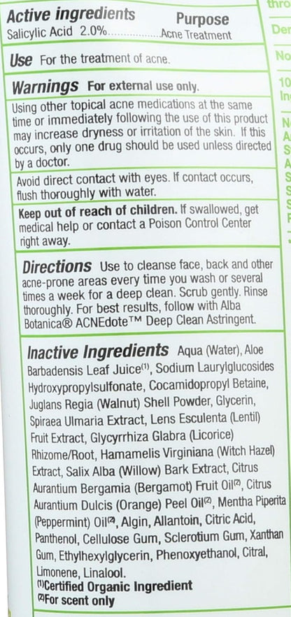 Acnedote Maximum Strength Face & Body Scrub, 8 Oz